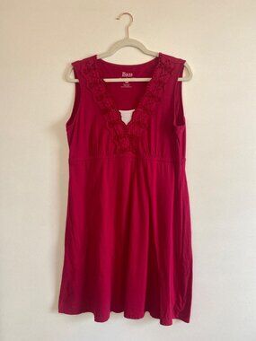 G.H. Bass & Co. Pink Sleeveless V-Neck Cotton A-Line Dress Women’s Size L